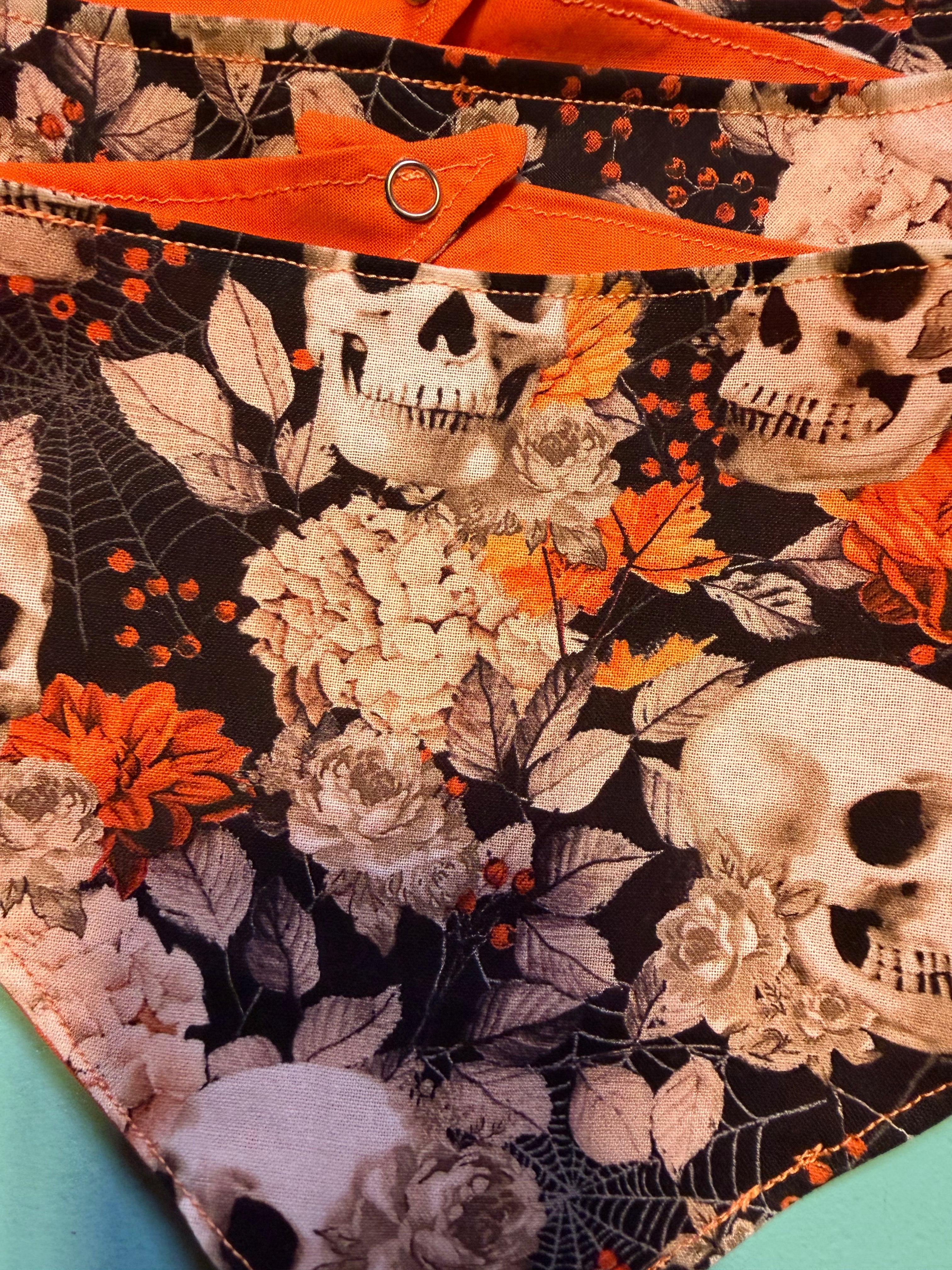 Orange Skulls and Floral